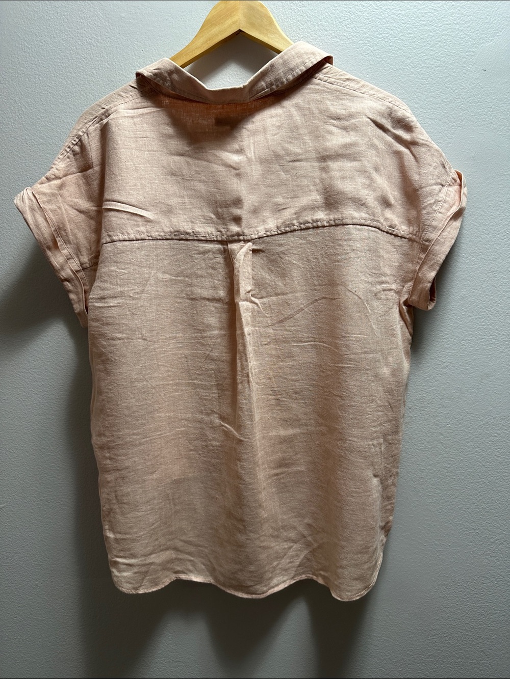 JACHS Girlfriend Linen Blend Tie Front Shirt Blush Pink M - Picture 4 of 7